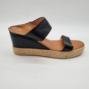 Rosy Womens Espadrilles Wedge Heels Shoes Black Slip‎ On Open Toe EUR 37